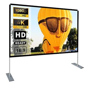 lot 1901 image: Projector Screen with Stand 100 inch 169 HD 4K Outdoor Indoor Projection Screen for Home Theater 3D Fast-Folding Projector Screen with Stand Legs and Carry Bag Projection Movie Wrinkle-Free