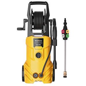lot 1914 image: WestForce Electric Pressure Washer, 3000 PSI 1.85 GPM Power Washer, 1800 W High Power Cleaner with 5 Nozzles, Hose Reel, Detergent Tank Ideal for Car, Home, Garden