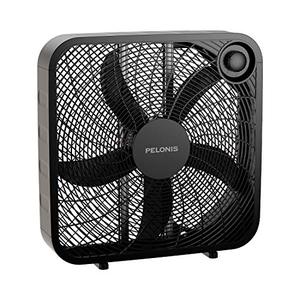 lot 1922 image: PELONIS 3-Speed Box Fan For Full-Force Circulation With Air Conditioner, Upgrade Floor Fan, Black