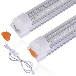 lot 1925 image: PARNOARCK Led Shop Light, Led Garage Light,2FT 20W T8 6000K Daylight 2600LM Linkable Clear Cover Integrated V-Shape,for Shop Warehouse Workbench Home Under Cabinet