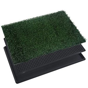 lot 1928 image: HPYMore Dog Potty Grass Pad with Tray, Indoor Outdoor Dog Litter Box 25 X 20 for Puppy Training, Perfect Artificial Grass Toilet for Dog Training