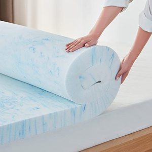 lot 1931 image: LINSY LIVING 3 Inches Memory Foam Mattress Topper Full, Cooling Gel-Infused Swirl Memory Foam for Back Pain, Bed Topper Full, CertiPUR-US Certified, Full Size