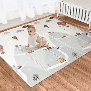 lot 1933 image: Foldable Foam Baby Play Mat, Waterproof Reversible Playmat for Babies and Toddlers,Infants, Kids, Play & Tummy Time Crawling Mat, Extra Large Activity Mat Baby Mat for Floor with Travel Bag- 79 x 71