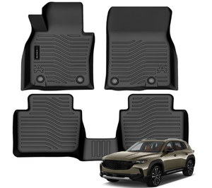 lot 1892 image: Auxko All Weather Floor Mats Fits for Mazda CX-50 2023 2024 TPE Rubber Liners CX50 Accessories All Season Guard Odorless Anti-Slip Mats for 1st & 2nd Row Black