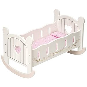 lot 3037 image: ROBUD Wooden Baby Doll Crib, Baby Doll Bed Toys, Fits Up to 18 Inch Doll Accessories