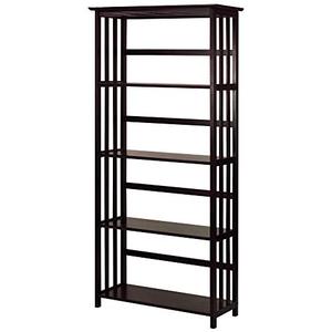 lot 3044 image: Casual Home Mission Style 5-Shelf Bookcase, Espresso