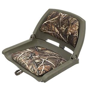lot 1951 image: Attwood 98391GNMX Padded Boat Seat, Camouflage, Molded Plastic Frame, 20 Inches W x 17 Inches D x 12 Inches H