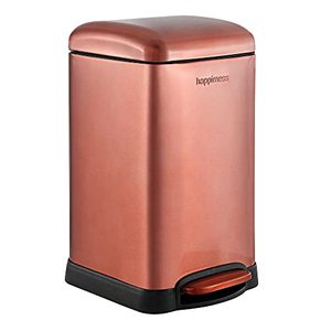 lot 1959 image: happimess HPM1012D Betty Retro Mini 3.2-Gallon Step-Open Trash Can with Soft-Close Lid, Modern, Minimalistic, Fingerprint Proof for Home, Kitchen, Laundry Room, Office, Bedroom, Bathroom, Rose Gold