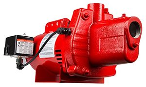 lot 1968 image: Red Lion RJS-100-PREM 1 HP, 23 GPM, 115230 Volt, Premium Cast Iron Shallow Well Jet Pump, Red, 602208 Retail$388.99