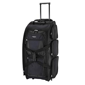 lot 3000 image: Travelers Club Xpedition 30 Inch Multi-Pocket Upright Rolling Duffel Bag, Black, 30 Suitcase