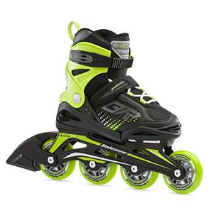 lot 3012 image: Bladerunner by Rollerblade Phoenix Boys Adjustable Fitness Inline Skate, Black and Green, Junior, Value Performance Inline Skates, 5-8