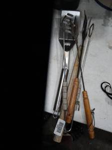 lot 33402 image: long handled grilling utensils