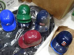 lot 33421 image: Leich Sports Products Mini - Collectible Baseball Helmets from the 1980s