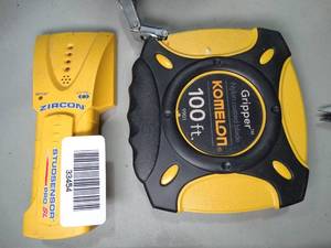 lot 33454 image: Stud Finder and Komelon Gripper 100Ft Tape