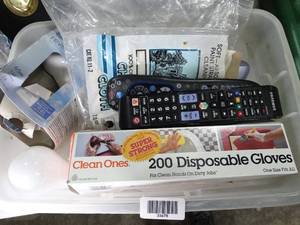 lot 33478 image: Household  Bulbs - Gloves - Remotes