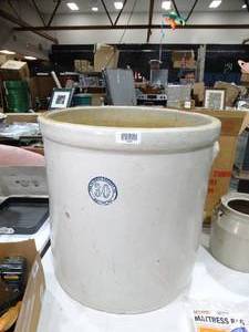 lot 33499 image: Huge Buckeye Pottery Company 30 Gallon Crock