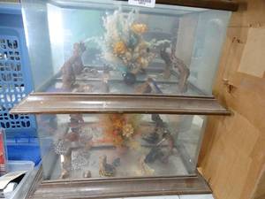lot 33519 image: (2) 16.5 Wide Wood and Glass Displays