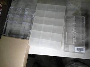 lot 33551 image: New and Preowned Plastic Organizers for Garage or Crafts