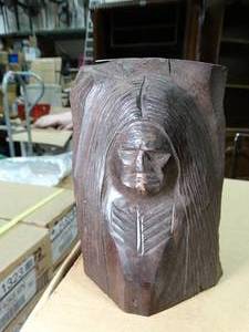 lot 33655 image: 6 Tall Native Iron Wood Carving