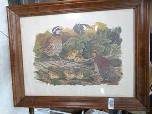 lot 33735 image: 1976 Gary R Lucy Framed Signed and Numbered 142750 Wall Art of Quail