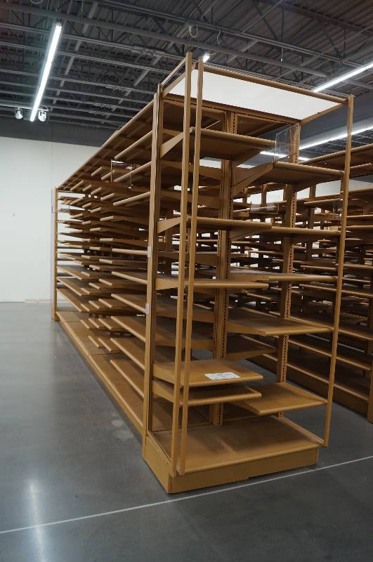 lot 7025 image: Very Nice Like New High end Gondola  Shelving SystemLozier Brand (The Cadillac of shelving)