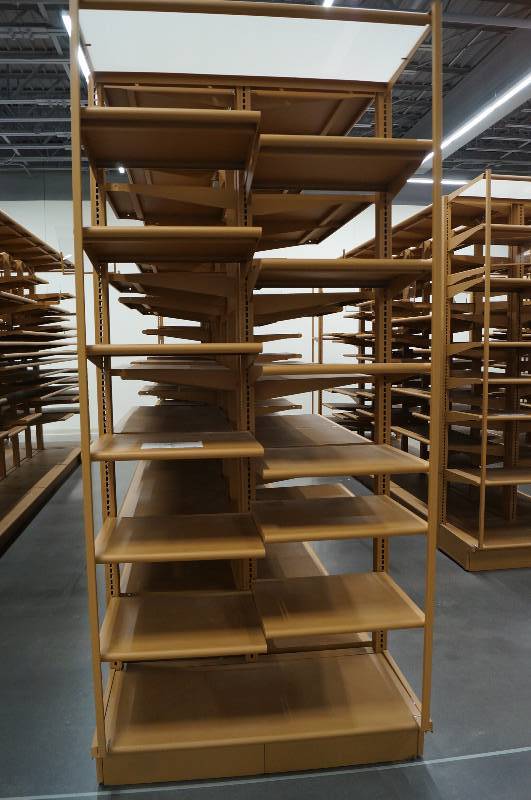 lot 7026 image: Very Nice Like New High end Gondola  Shelving System Lozier Brand