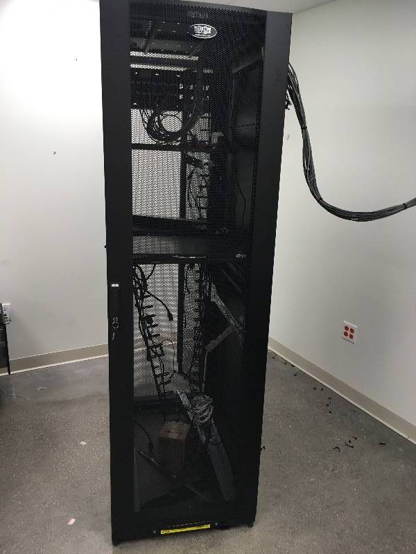 lot 2022 image: Full Size Tripp Lite Locking Server rack, complete