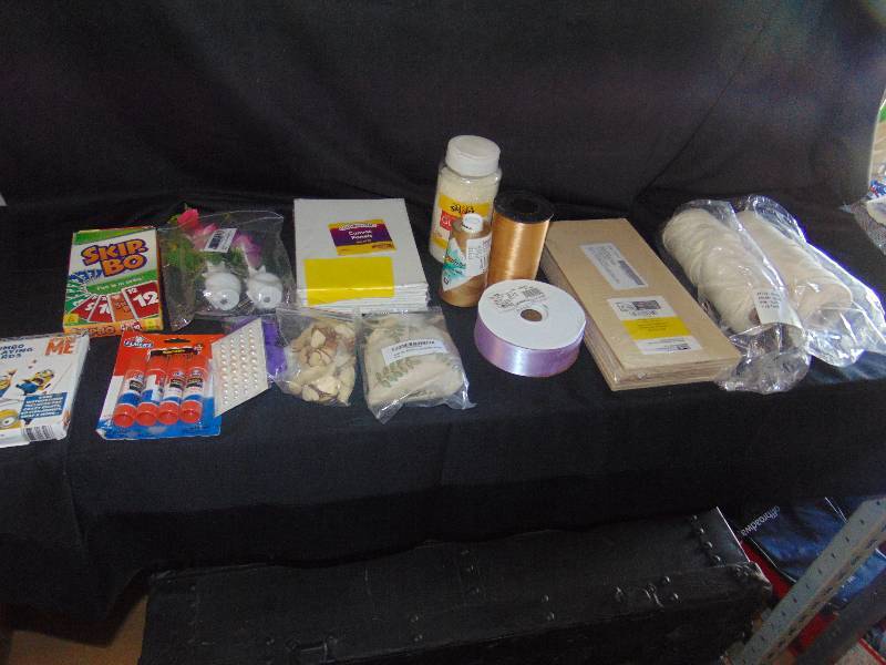 lot 7060 image: mixed lot craft supplies glitter glue sticks, wooden pieces and more