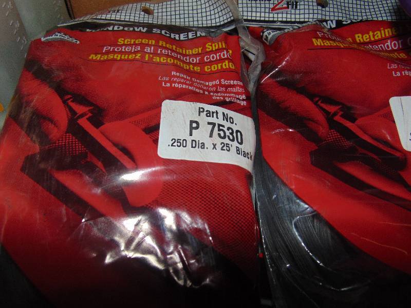 lot 7135 image: (4) ct. lot Window Screen retainer Spline PN P7530, 0.250 diameter x 25 per package, black