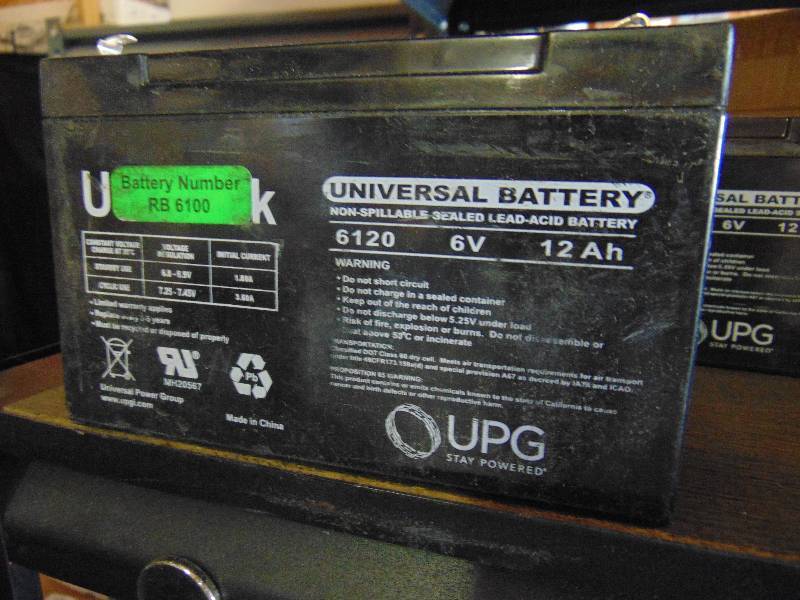 lot 7153 image: (1) UBG 6 volt re-chargeable battery 6120