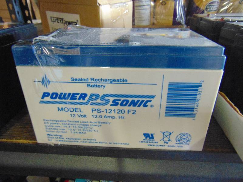 lot 7156 image: (1) Power Sonic PS-12120 F2, 12 volt re-chargeable battery