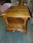 lot 7102 image: Wooden End Table w drawer 28-12 x 21 x 20 tall