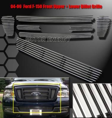 lot 7146 image: Billet Grille for 2004-06 Ford F-150 PN 4211 bolt over 6-piece set