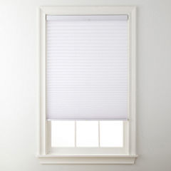 lot 7018 image: 2 ct lot JC Penneys cordless pleated fabric shade, white, 34 x 64, 736-4325