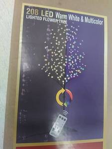 lot 55908 image: Warm White and MultiColor Lighted Flower Tree