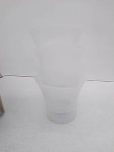 lot 55909 image: Four Pack of Light Up Trash Cans, Clear, HEAVILY USED