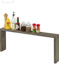 lot 55912 image: MyGift Vintage Gray Wood Over the Stove Spice Rack