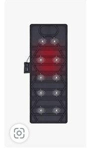 lot 55913 image: Massage Mat with Heat - 10 Motors Vibrating Massage Mattress Pad with 2 Heating Pads for Back, Full Body Massager for Neck and Back,Lumbar Calf Muscle Relaxation