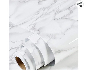 lot 55918 image: 2 - practicalWs Marble Wallpaper Granite GrayWhite Paper Rolls (1) 35.4 x 118 (2) 23.6 x 18
