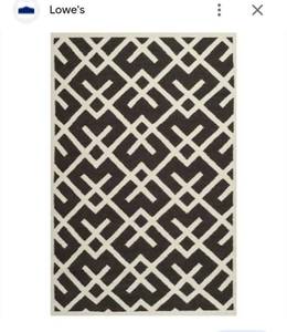 lot 55925 image: Plastic Straw Rug, BlackTan, 5 x 8