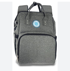 lot 55931 image: Hydrangea Island Train Co Diaper Bag, Gray