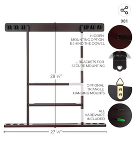 lot 55958 image: Billiards Xpress Pool Cue Rack, Black (Rack Only)