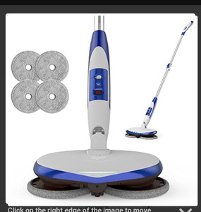 lot 55990 image: GOBOT Cordless Electric Mop with Motorized Dual Spin Mopheads, Built-in 250ml Water Container, (Used)