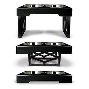 lot 55993 image: Pet Zone Designer Diner - Adjustable Elevated Dog Bowls 3 Heights Pet Feeder