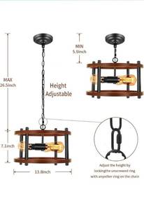 lot 55994 image: Hotran 3-Light Farmhouse Pendant Light