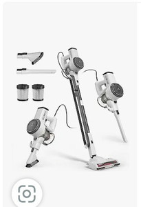 lot 56034 image: Girnoor Vacuum Cleaner, 600W Powerful 20KPA Suction Corded Stick Vacuum Cleaner with LED Floor Head, Self-Standing &ampMulti-Tool, Lightweight Handheld Vacuum for Hardwood G165, VERY HEAVILY USED
