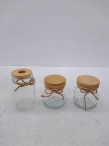 lot 56041 image: Set of 3, Glass Jars with Lids