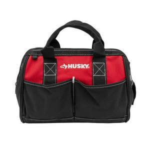 lot 56043 image: Husky jobsite Polyester Tool Bag constructed of 600 D water-resistant material 12 in. x 7 in.
