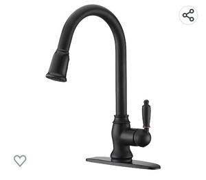lot 56062 image: Kitchen Faucet with Pull Down Sprayer Oil Rubbed Bronze, SonTiy High Arc Single Handle Kitchen Sink Faucets with Deck Plate, Commercial Pull Out Faucets for Kitchen Sink, Solid Brass