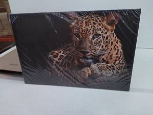 lot 56112 image: Canvas Portrait of a Tiger, 23.5 X 16